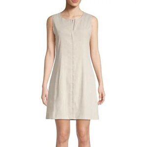 Theory Easy Crew Shift Dress with Pockets Flax / White Crunch 2 Size 6 NWT